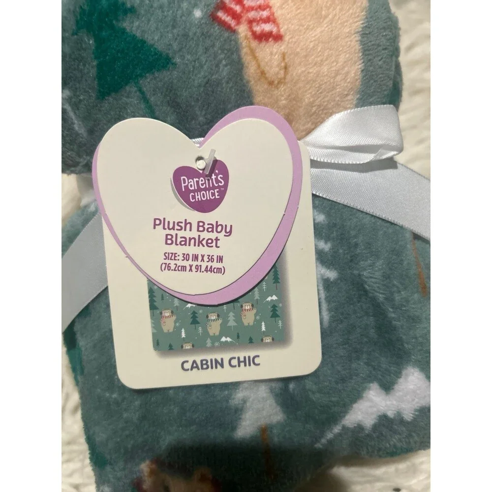 NEW with tag Parent's Choice Plush Baby Blanket - Cabin Chic